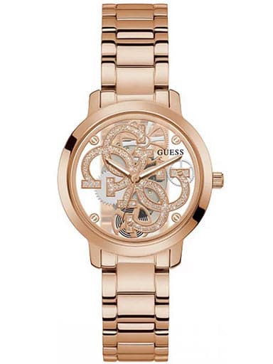 Guess Rose Gold Tone Case Gold Strap Watch