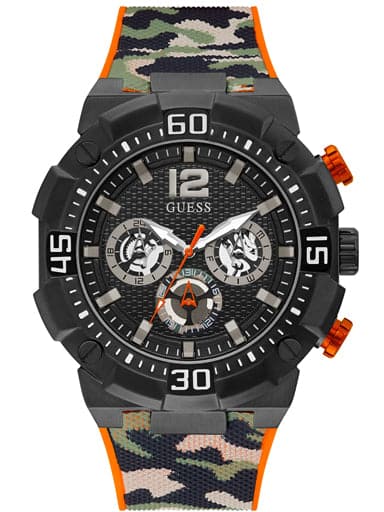 Guess Black Case Camo Silicone Watch