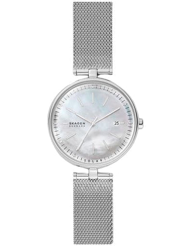 Skagen Karolina Solar-Powered Silver-Tone Steel Mesh Watch - Kamal Watch Company