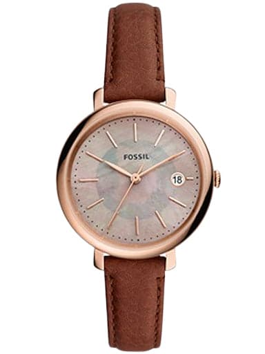 Fossil Jacqueline Solar-Powered Medium Brown Eco Leather Watch