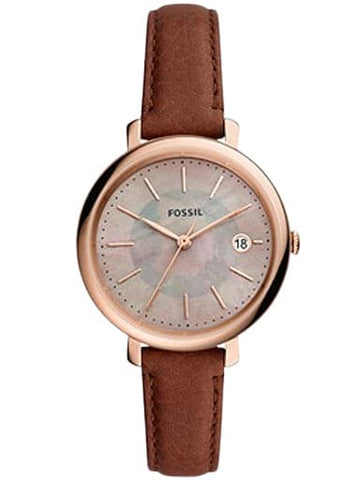 Fossil Jacqueline Solar-Powered Medium Brown Eco Leather Watch - Kamal Watch Company