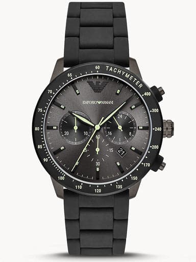 Emporio Armani Chronograph Black Silicone Watch Ar11410