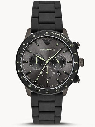 Emporio Armani Chronograph Black Silicone Watch AR11410 - Kamal Watch Company