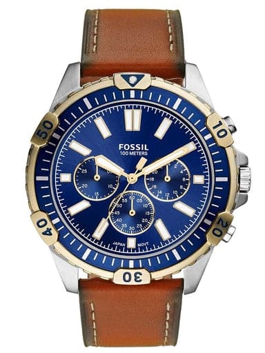 Fossil Garrett Chronograph Luggage Leather Watch Fs5625