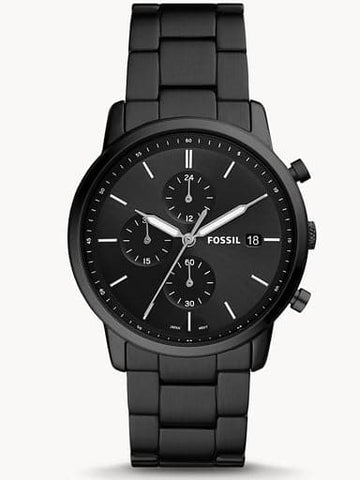 Fossil Minimalist Chronograph Black Stainless Steel Watch FS5848 - Kamal Watch Company