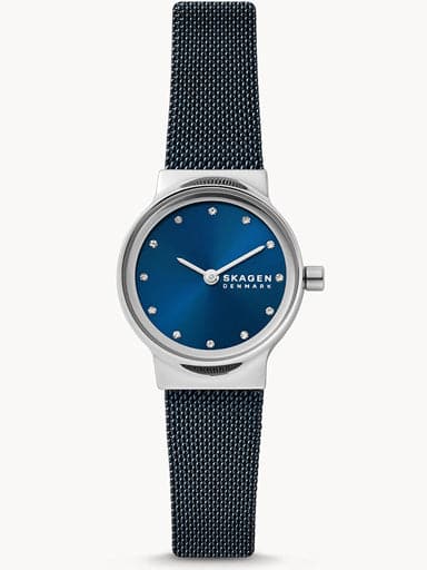 Skagen Freja Lille Two-Hand Ocean Blue Stainless Steel Mesh Watch Skw3008