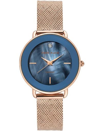 Anne Klein Blue Dial Metal Strap AK3686NVRG - Kamal Watch Company