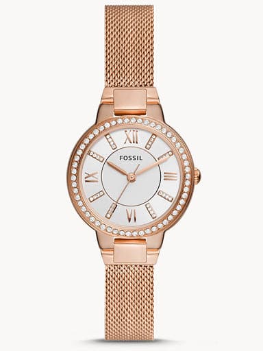 Virginia Three-Hand Rose Gold-Tone Stainless Steel Mesh Watch Es5111I