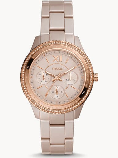 FOSSIL Stella Multifunction Caramel Ceramic Watch CE1112 - Kamal Watch Company