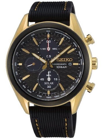 SEIKO Chronograph Black Dial Black Silicone Men's Watch SSC804P1 - Kamal Watch Company