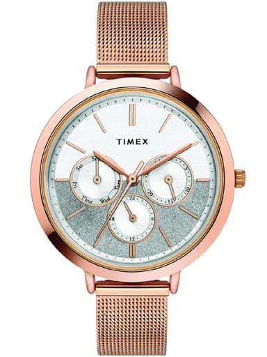 Timex Star Dust Multifunction Analog Silver Dial Women'S Watch Twel14503