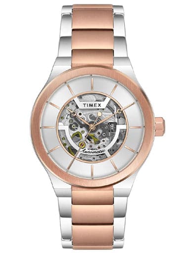 Timex Men'S Silver Dial Full Skeleton Automatic Watch Tweg20901