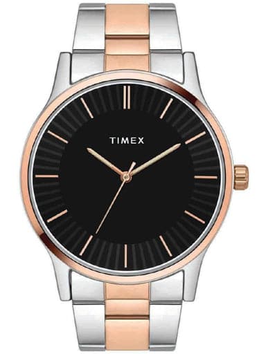 TIMEX SLEEK BLACK DIAL WATCH WITH TWO-TONE BRACELET TW0TG8305 - Kamal Watch Company