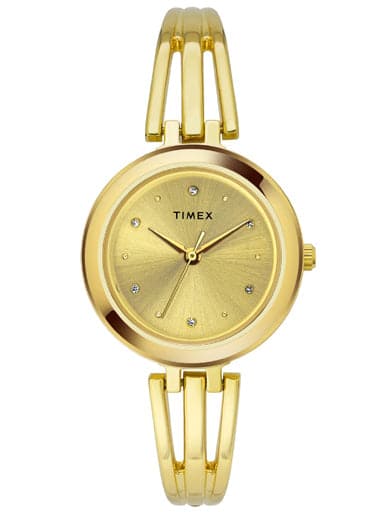 Timex Analog Champagne Dial Women'S Watch Twtl10304