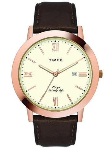 TIMEX ANALOG BEIGE DIAL MEN'S WATCH TWEG17807 - Kamal Watch Company