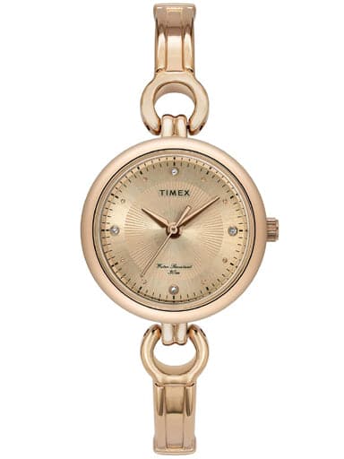 Timex Analog Rose Gold Dial Women'S Watch Twel11425