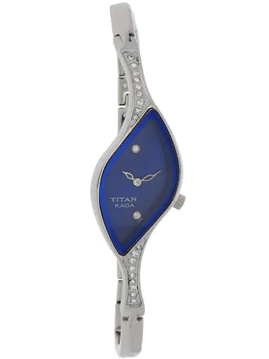 Titan Raga Blue Dial Metal Strap Women'S Watch Nn9710Sm01