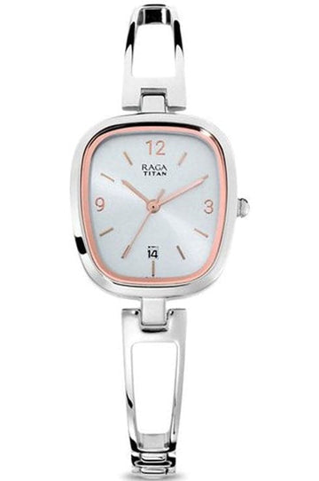 Titan Raga Viva Silver Dial Metal Strap Women's Watch NN2604SM01 - Kamal Watch Company