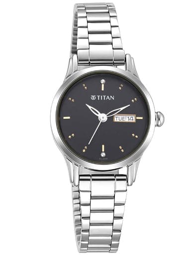 TITAN Lagan Black Dial Metal Strap Watch 2656SM03 - Kamal Watch Company