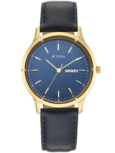 Titan Lagan - Blue Dial Leather Strap 1775Yl02