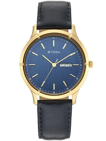 TITAN Lagan - Blue Dial Leather Strap 1775YL02 - Kamal Watch Company