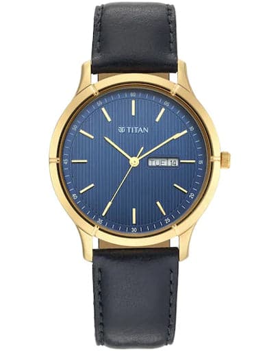 TITAN Lagan - Blue Dial Leather Strap 1775YL02 - Kamal Watch Company
