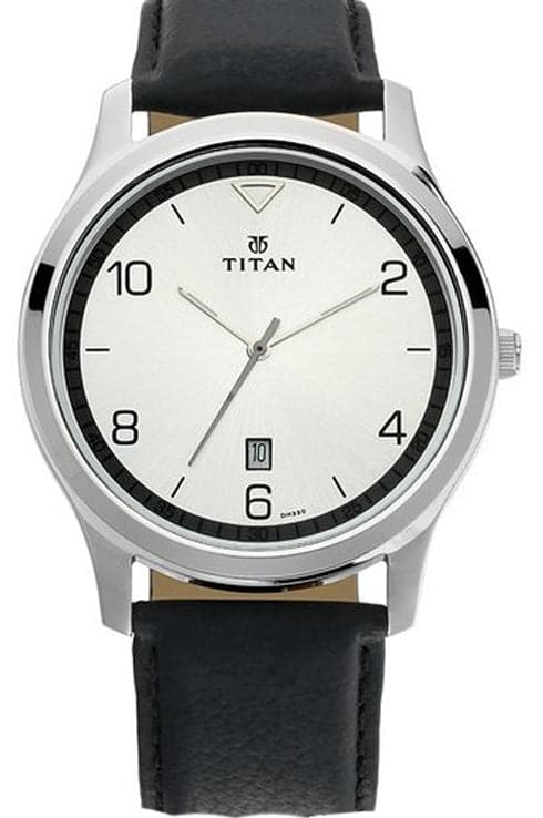 Titan Neo White Dial Black Leather Strap Watch For Men Nn1770Sl01