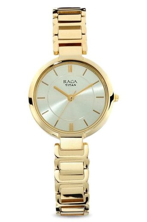 Titan metal asymmetrical women's clearance watch