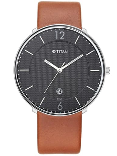 Titan Workwear Watch With Black Dial & Leather Strap 1849Sl01