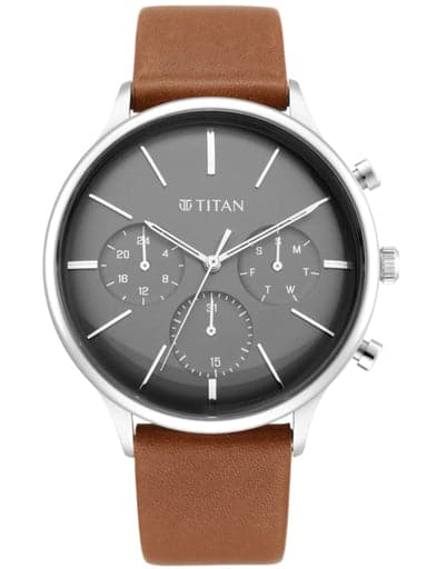 TITAN Light Leathers Watch with Blue Dial & Brown Leather Strap NP90134SL01 - Kamal Watch Company