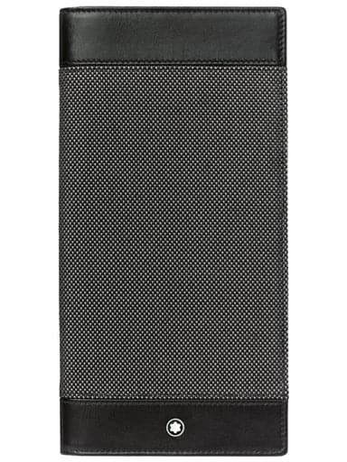 Montblanc Meisterstuck Black Leather And Canvas Long Business Card Holder Mb106730