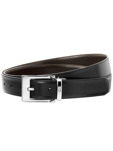 Montblanc Black/Brown 30 Mm Reversible Leather Belt Mb9774