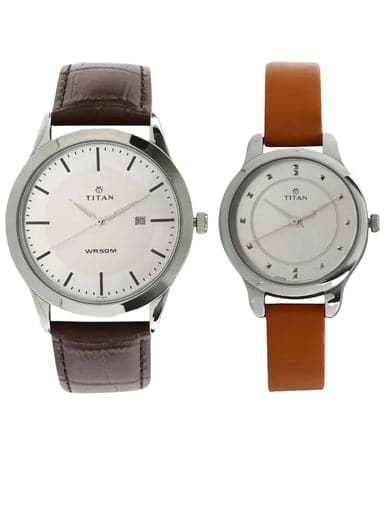 Titan couple shop watches leather belt