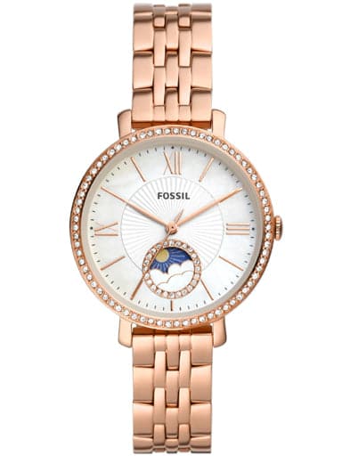 FOSSIL Jacqueline Multifunction Rose Gold-Tone Stainless Steel Watch ES5165I - Kamal Watch Company