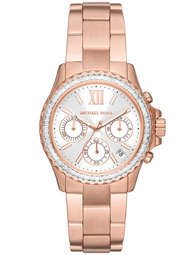 Michael Kors Everest Chronograph Rose Gold-Tone Stainless Steel Watch Mk7213