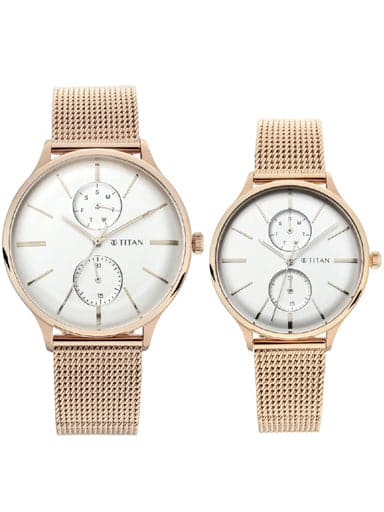 Branded couple clearance watch set titan