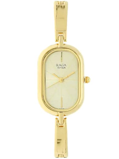 Titan Raga Viva Champagne Dial Gold Metal Strap Watch Np2577Ym01