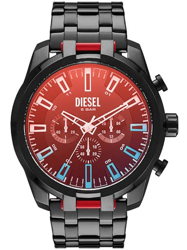 Diesel Split Chronograph Black-Tone Stainless Steel Watch Dz4589