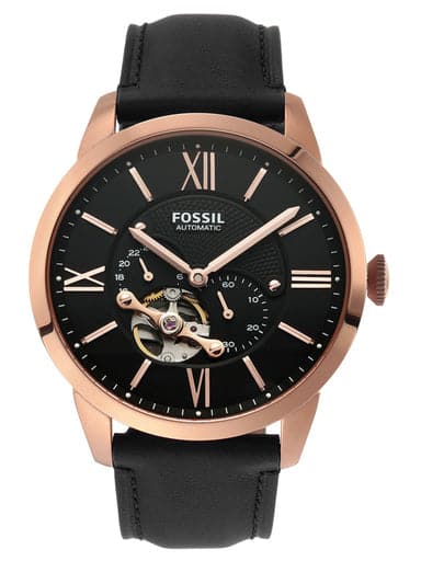 Fossil Townsman Automatic Black Leather Watch ME3170I - Kamal Watch Company