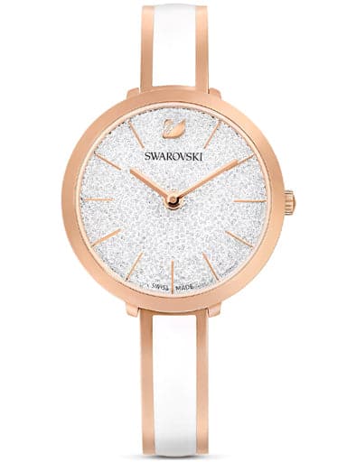 SWAROVSKI Crystalline Delight watch Metal bracelet, White, Rose gold-tone finish 5580541 - Kamal Watch Company