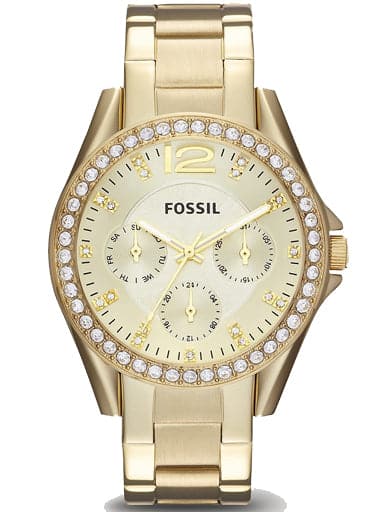 FOSSIL Riley Multifunction Gold-Tone Stainless Steel Watch ES3203 - Kamal Watch Company