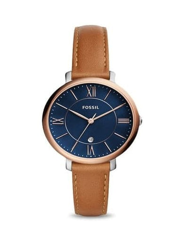 Fossil Jacqueline Blue Dial Ladies Leather Watch ES4274 - Kamal Watch Company