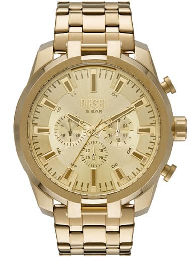 Diesel Split Chronograph Gold-Tone Stainless Steel Watch Dz4590I