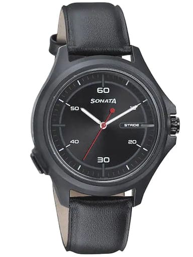 Sonata black chain hot sale watch price