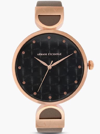 Armani Exchange Three-Hand Matte Gray Leather Watch Ax5329I