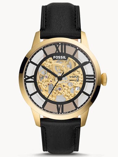 Fossil Townsman Automatic Black Eco Leather Watch Me3210