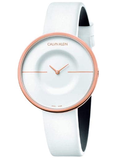 Calvin Klein Mania Quartz White Monogram Dial Ladies Watch Kag236L2