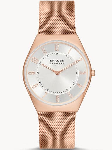 SKAGEN Grenen Ultra Slim Two-Hand Rose Gold Stainless Steel Mesh Watch SKW6827I - Kamal Watch Company