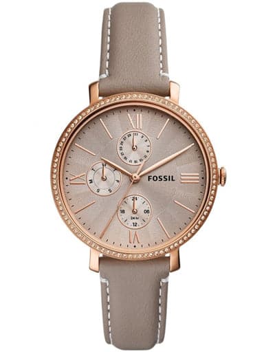 FOSSIL Jacqueline Multifunction Grey Eco Leather Watch ES5097 - Kamal Watch Company