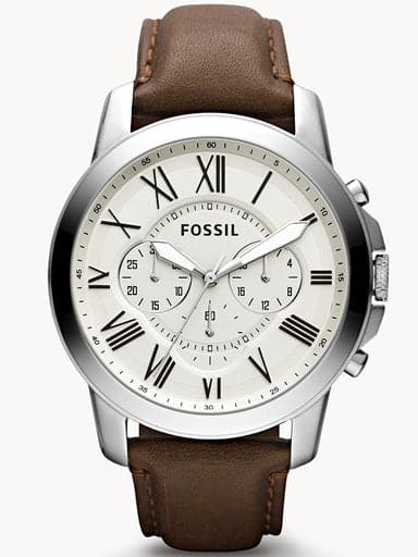 FOSSIL Grant Chronograph Brown Leather Watch FS4735I - Kamal Watch Company